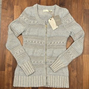 NWT / Anthropologie / Medium / Blue/Bleu Zipper Cardigan